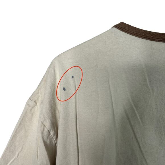 Disney Store Star Wars I'm A Rebel T-Shirt Classic Ringer Tee Tan FLAW Adult 2XL - Picture 6 of 8